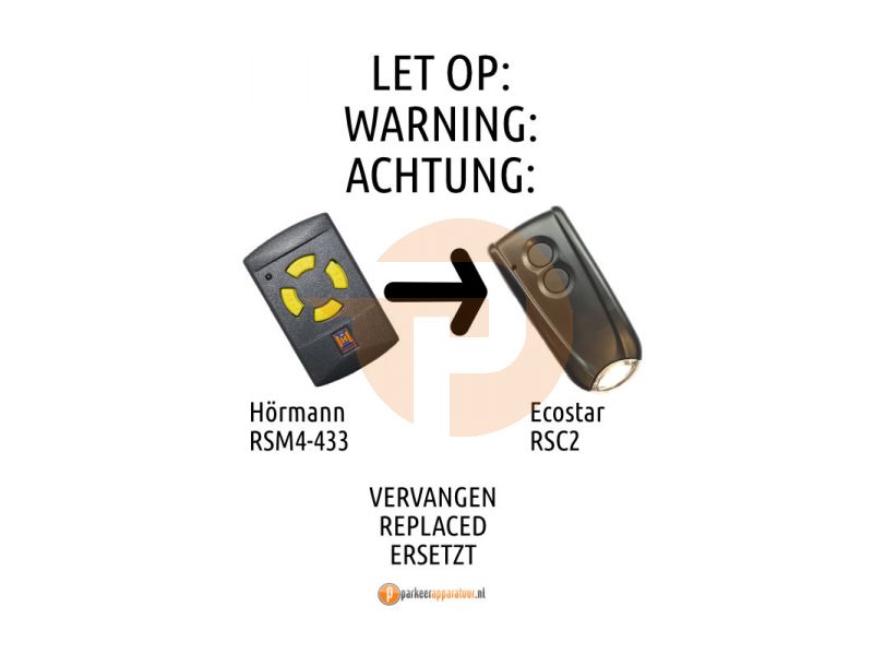 Hand transmitter (remote control) Hormann RSM4-433 | Parkeerapparatuur.nl